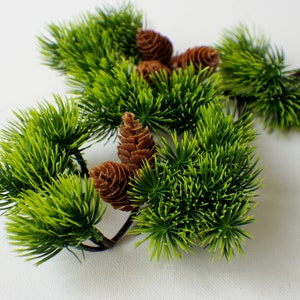 14&quot; Fresh Touch Cedar and Pine Cone Spray Artificial Pine Spray, Stem Christmas Greenery, Winter Greenery Holiday Artificial Evergreen Cedar