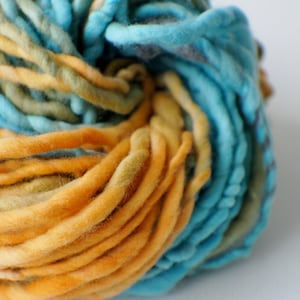 SALE: Bulky handspun yarn, Thick and Thin Yarn, Art Yarn, knitting supplies crochet supplies