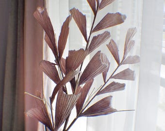 25" Sea Grape stem, Soft brown Stem, Greenery, Faux Lambs ear, Artificial Flowers, Floral stems, Flower Bunch, Home Accents, Wedding Greens