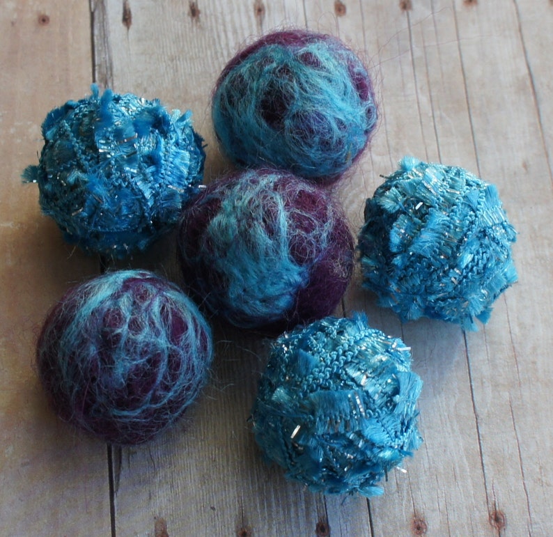 Felt Beads Extra large Beads Blue shades beadsd Beads Felt Etsy