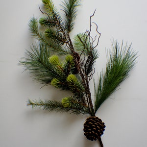 30&quot; Fresh Touch Long needle Pine Spray Artificial Pine Stem Christmas Greenery Winter Greenery Holiday Artificial Evergreen Cedar
