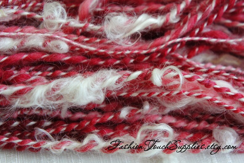 SALE: Handspun Yarn, Santa Merino Art Yarn, Thick and Thin Yarn, knitting supplies crochet supplies, thick n thin image 3