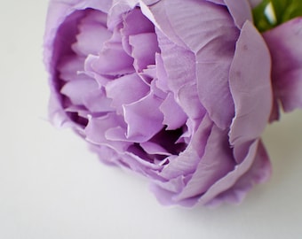 Purple Peony stem, Lavender Silk Artificial Flowers, DIY wedding flowers, Floral stems, Flower Bunch, Home Accents, Center Piece