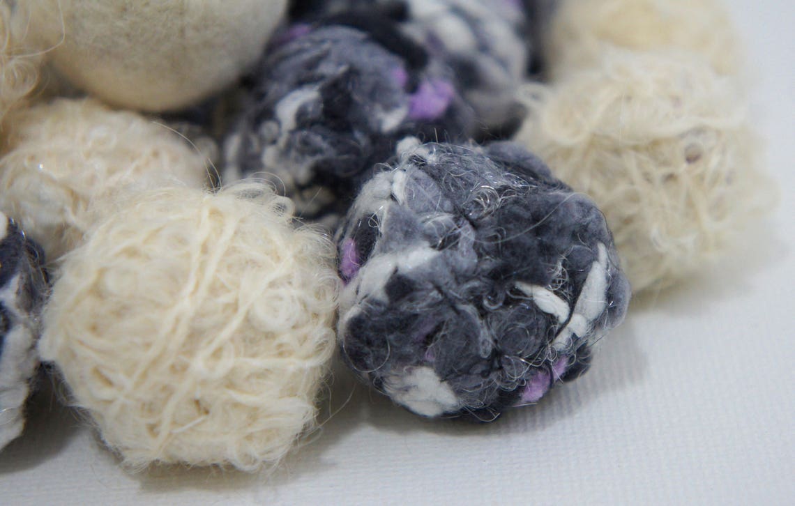 Felt Beads Extra Large Beads White Black and Grey Beads Etsy
