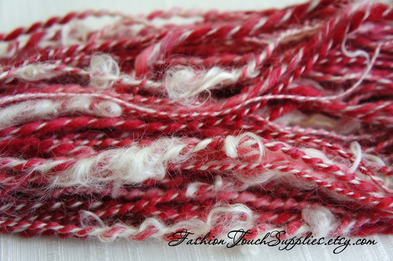 SALE: Handspun Yarn, Santa Merino Art Yarn, Thick and Thin Yarn, knitting supplies crochet supplies, thick n thin image 4