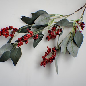 22" Eucalyptus Spray, Greenery, Faux Seeded Eucalyptus Spray, Artificial Greens, Floral stems, Flower Bunch, Bouquet making, Wreath making