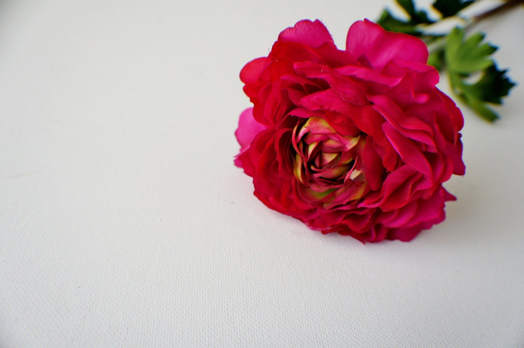 15 Hot Pink Ranunculus Spray Silk Flower Magenta Pink Etsy