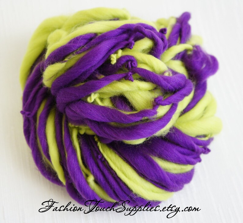 SALE: SUPER bulky Handspun yarn, Grapes, Super Bulky Thick and Thin Yarn, Art Yarn, knitting supplies crochet supplies image 2