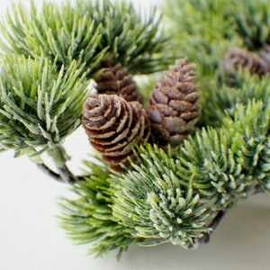 14&quot; Fresh Touch Cedar and Pine Cone Spray Artificial Pine Spray, Stem Christmas Greenery, Winter Greenery Holiday Artificial Evergreen Cedar