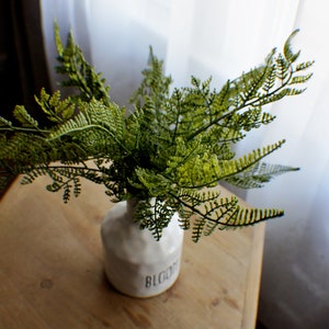 Fresh touch Lace Fern bush, Fresh Green Faux Fern Stem, Artificial Fern, Artificial Greens Vase Filler Greenery Bouquet Greens Wreath making