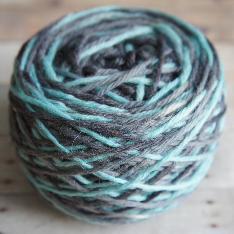 Hand Painted Yarn in Shades of Blue Grey and Brown Etsy