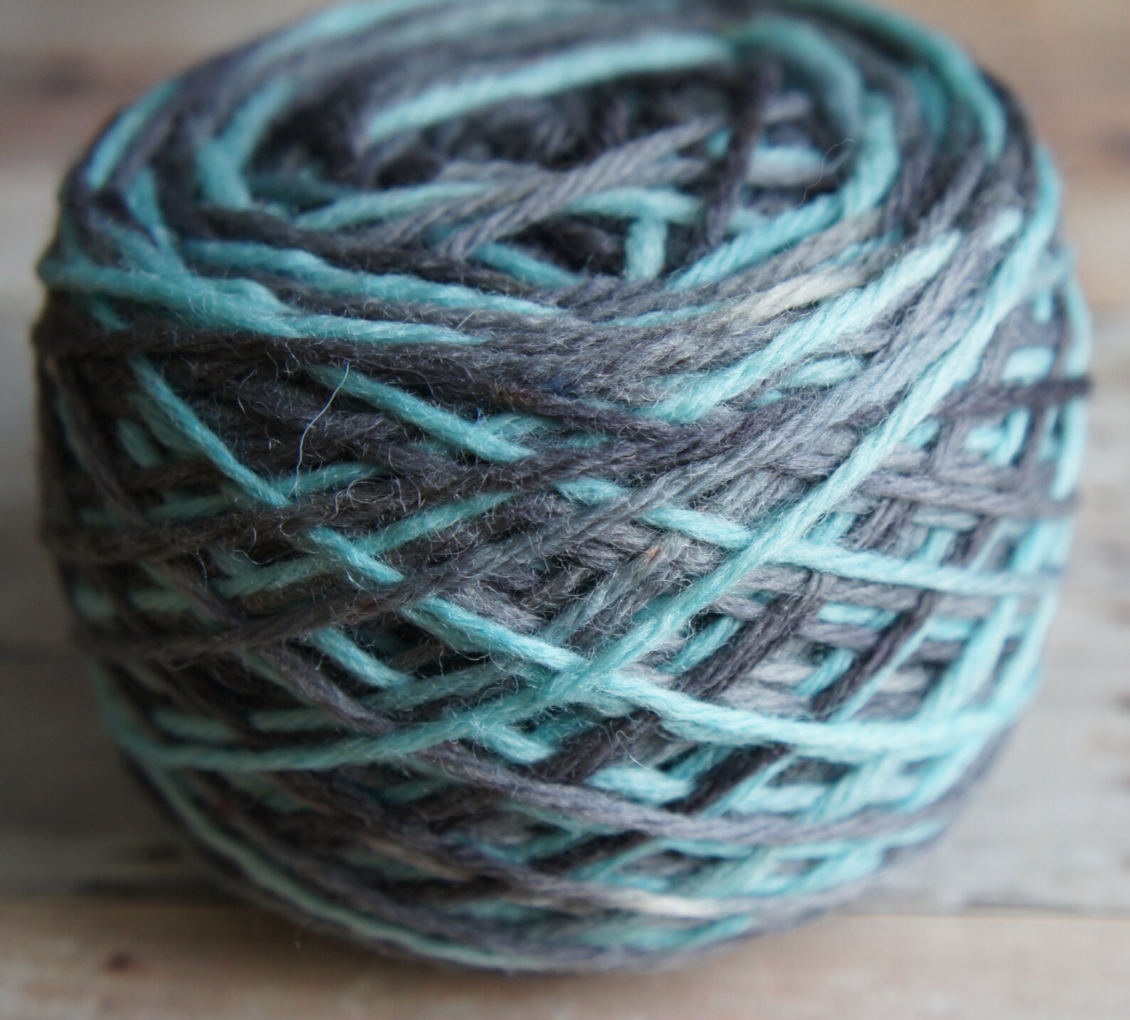 Hand Painted Yarn in Shades of Blue Grey and Brown Etsy
