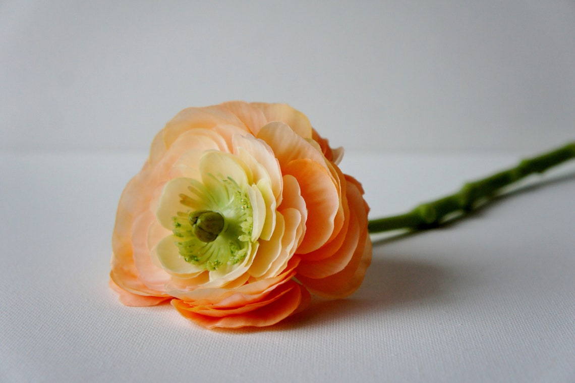 Ruffle Ranunculus in Soft Orange Silk Artificial Flowers DIY Etsy