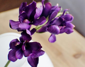 Purple Freesia, Artificial Flower stem, Orchids Stems, Faux Flowers, Flowers DIY Centerpieces Decorations Bridal Bouquets Wedding flowers