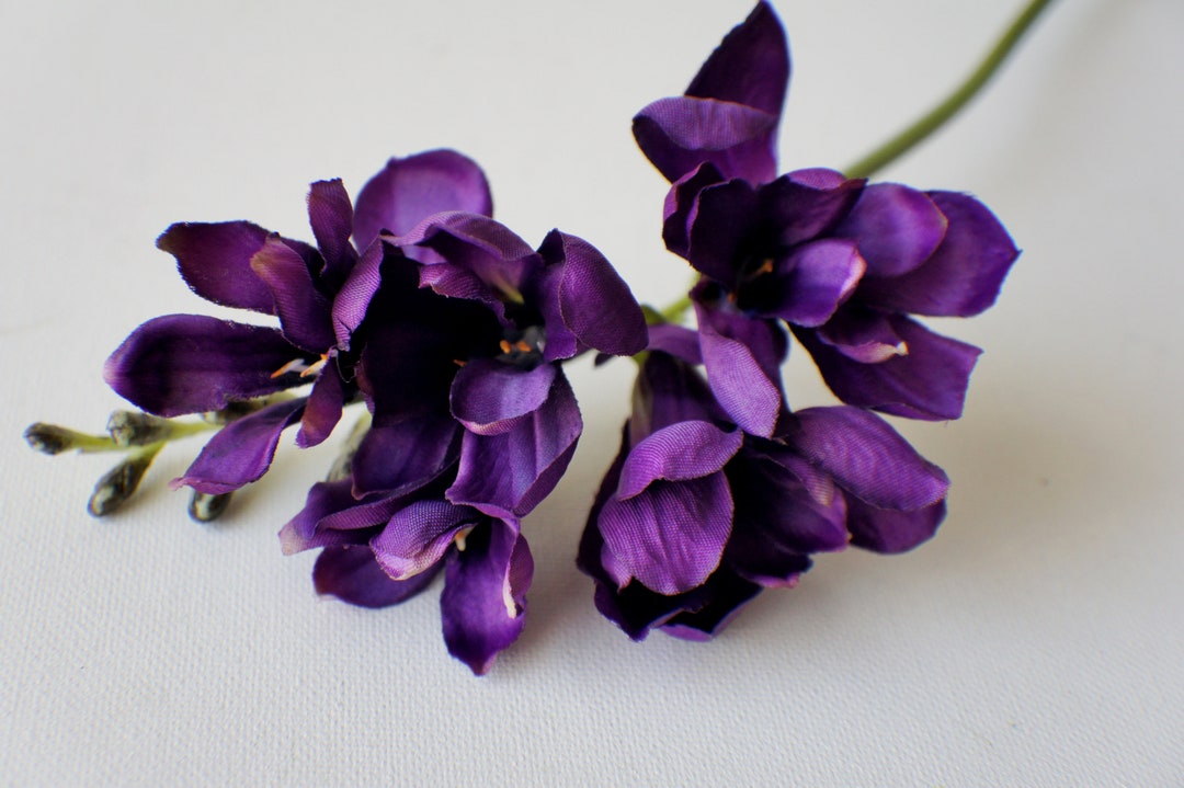 Purple Freesia, Artificial Flower Stem, Orchids Stems, Faux Flowers