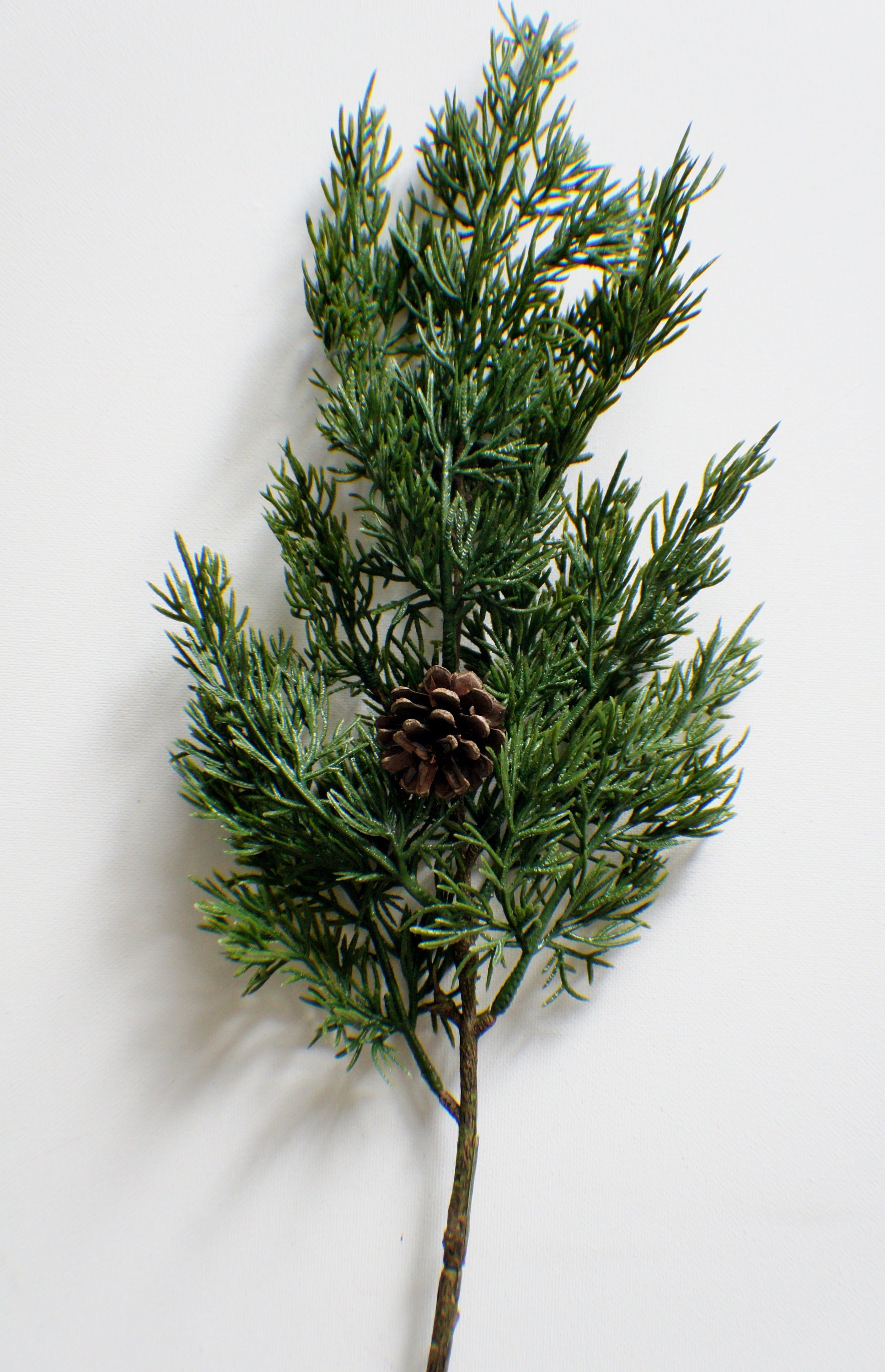 Norfolk Pine Stem Real Touch Green Faux Artificial Pine Spray Christmas Greenery  Winter Holiday Artificial Evergreen Cedar 