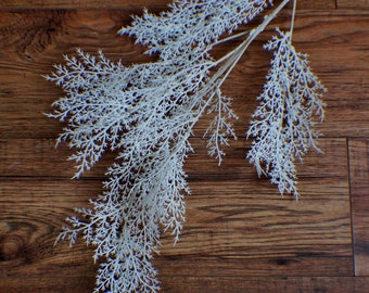 Fresh touch White Lace Fern bush, White Faux Fern Stem, Artificial Fern, Artificial Greens Vase Filler Greenery Bouquet Greens Wreath making