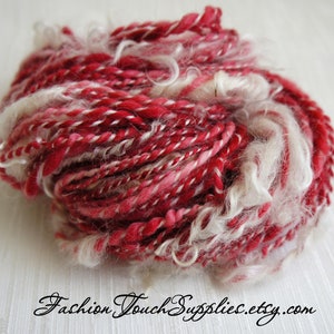 SALE: Handspun Yarn, Santa Merino Art Yarn, Thick and Thin Yarn, knitting supplies crochet supplies, thick n thin image 1