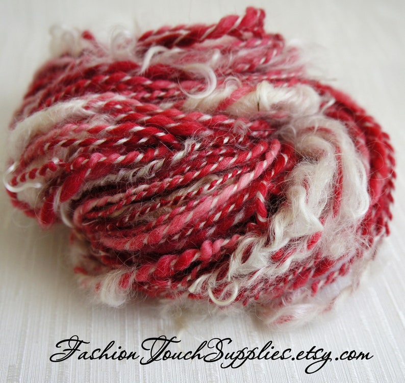 SALE: Handspun Yarn, Santa Merino Art Yarn, Thick and Thin Yarn, knitting supplies crochet supplies, thick n thin image 1