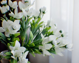 White Flowers Bunch, Balloon Flowers Bunch, Spring Flowers, DIY wedding, wreath making, bouquet supplies, newborn flowers