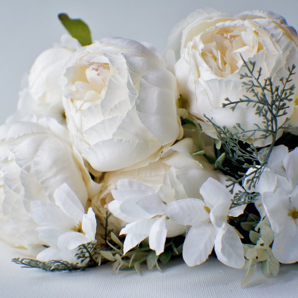 White Silk Flowers Etsy