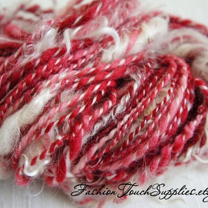 SALE: Handspun Yarn, Santa Merino Art Yarn, Thick and Thin Yarn, knitting supplies crochet supplies, thick n thin image 2