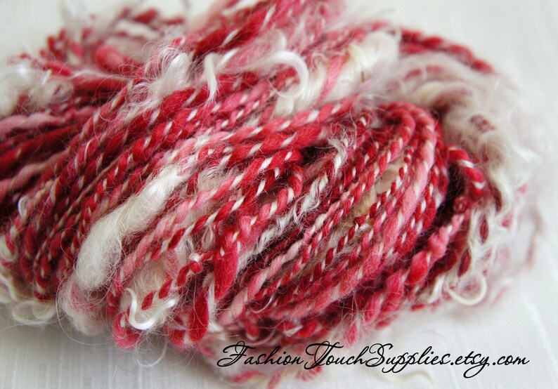 SALE: Handspun Yarn, Santa Merino Art Yarn, Thick and Thin Yarn, knitting supplies crochet supplies, thick n thin image 2