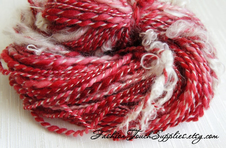 SALE: Handspun Yarn, Santa Merino Art Yarn, Thick and Thin Yarn, knitting supplies crochet supplies, thick n thin image 5