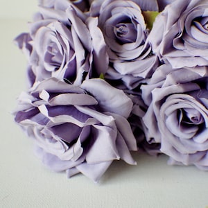 Dusty Lavender Silk Rose Bunch: DIY Wedding Centerpiece, 9 Heads