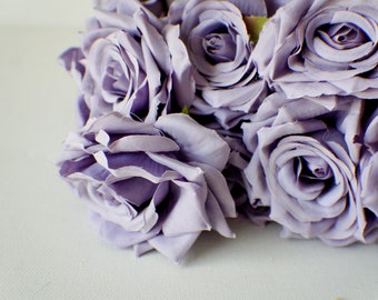 9 Dusty Purple roses bunch, Dusty lavender Silk Artificial Flowers, DIY wedding flowers, Floral stems Flower Bunch, Home Accents CenterPiece