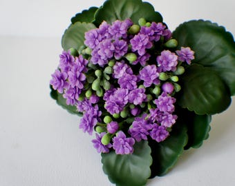 Artificial  ornamental violet, ornamental violet bush, faux flowers, faux violet stem, purple cabbage stem, artificial ornamental violet
