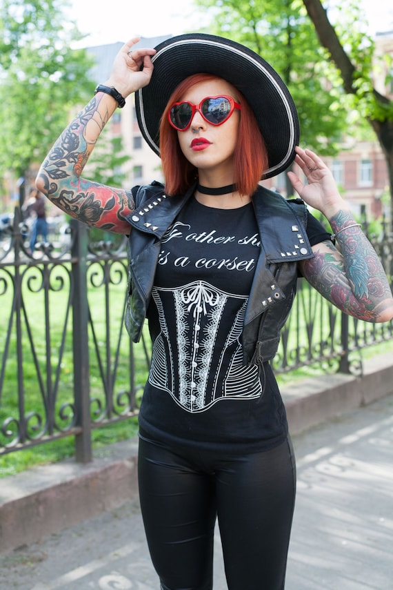 t shirt under corset