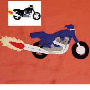 PDF PATTERN Harley style applique- modern Motorbike pdf pattern and short instructions (medium skill)- downloadable file