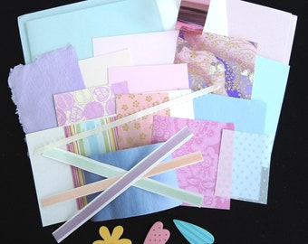 3 blank cards kit Baby Sweetheart - Luxury in modern pastels boy girl blue pink lilac yellow -unique supplies OOAK ready to ship