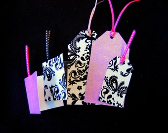 SALE Boudoir Mix upcycled gift tags- 5 mixed tags, ready to ship