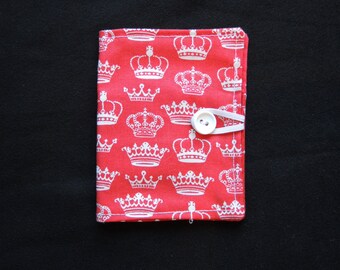 Keep Calm Crowns sewing needle wallet case or book- Ready to ship sewing theme red polkadot ivory great lightweight travel item or host gift