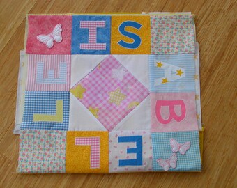 Herzstück Block Name PDF Tutorial - 16 Zoll Quilt Block + 3 Zoll Alphabet Muster mittlere Fähigkeit 2 druckbare Anweisungen pdf Dateien