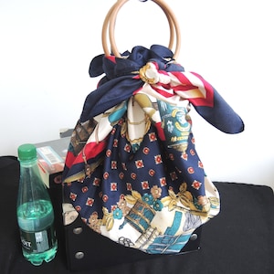 Tutorial en PDF Bolso de bufanda Furoshiki -upcycle fuerte forro de bolso imprimible habilidad media descargable haga su propio patrón -solo archivo