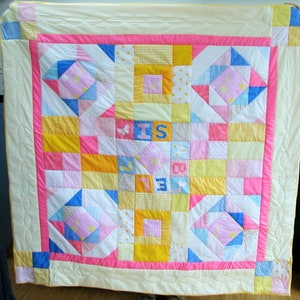 Mönster för diamantquilt - PDF-blockpaket FULLSTÄNDIGT 5 för 3 mönster, 4x16 tums mönster och alfabet, enkla till medelsvåra utskrivbara instruktioner