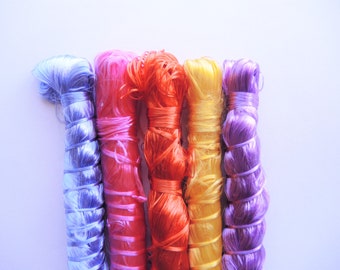 Hedgerow 5 skein "Sabra" floss project pack- light bright flowers mix vegetal viscose thread Moroccan vegetable silk ready to ship