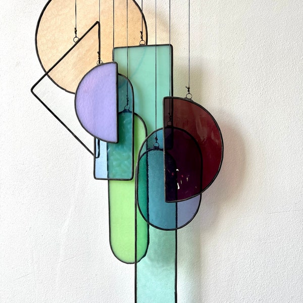 Stained Glass Art Deco Sun Catcher Wall Hanging