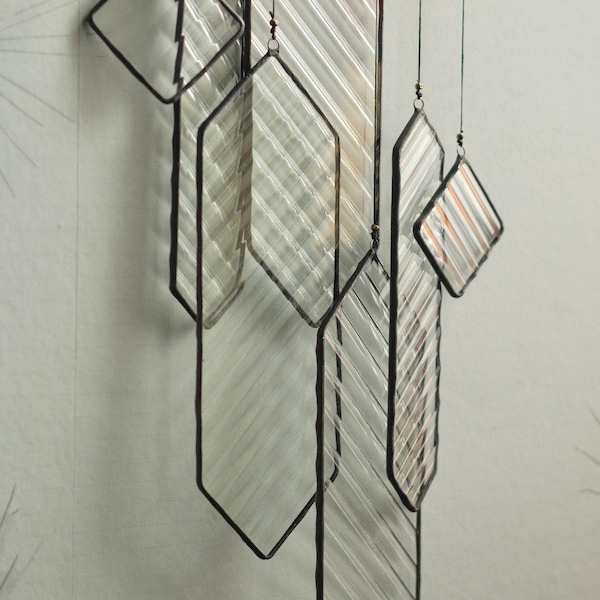 Formations Stained Glass Sun Catcher Old School Reeded Glass Window/Wall Hanging