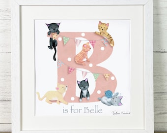 Kitten Cat Letter Art Print