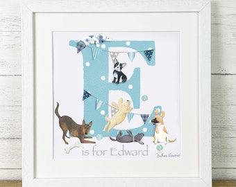 Puppy Dog Letter Art Print