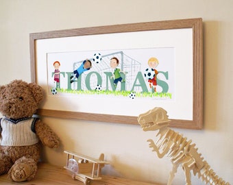 Football / Soccer Illustrated Name Print - can be personalised to a favourite team