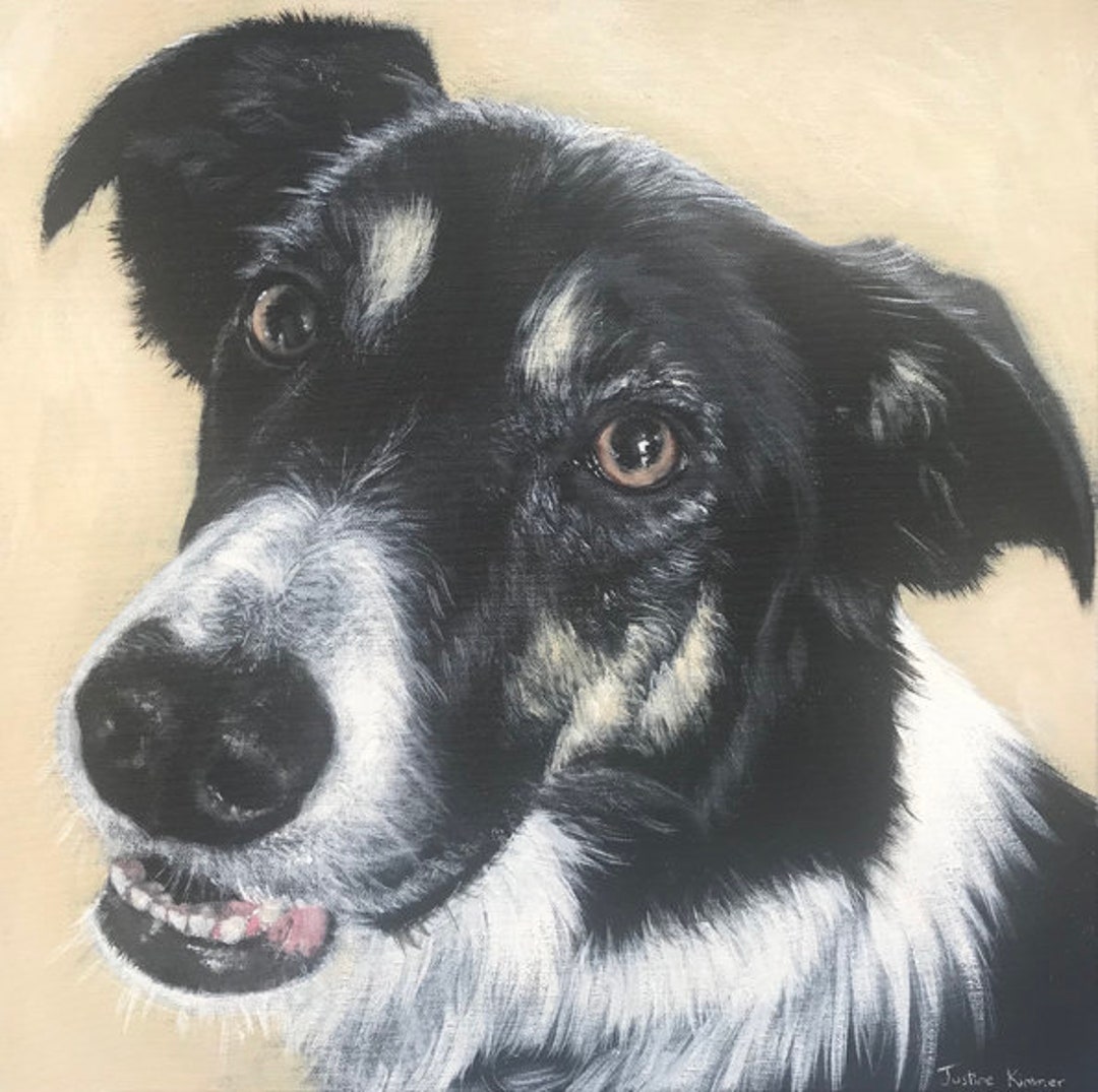 Pet Portrait Original Painting From Photo Acrylic Canvas Dog Cat Horse ...