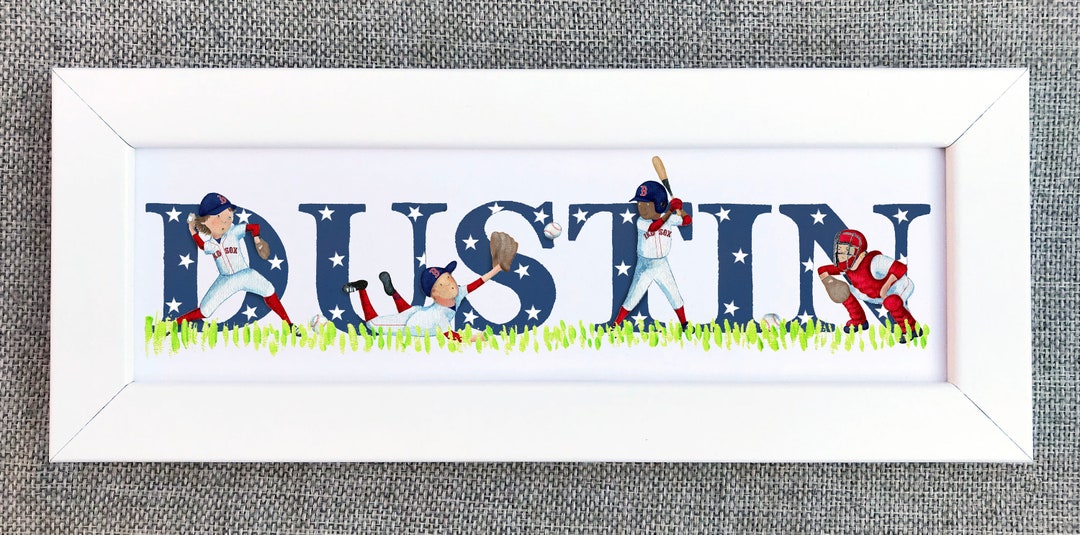 Baseball Door Plaque - Children's / Kids / Name Sign / Illustration ...