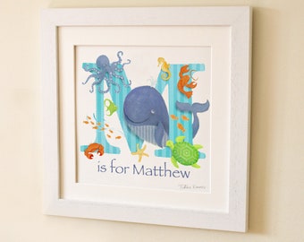 Sea Life Letter Art Print