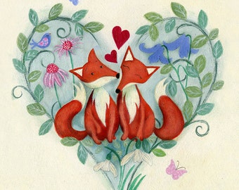 Foxy love - Unframed limited edition print