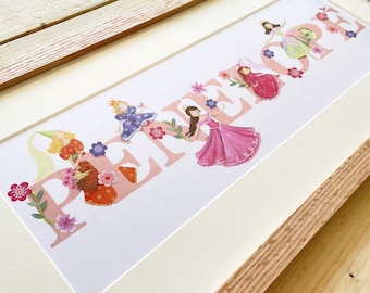Princess Illustrated Name Print